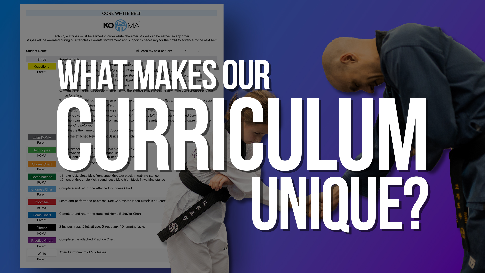 A martial arts curriculum that builds character